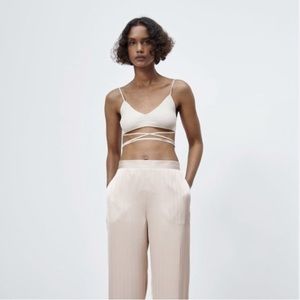 Zara Ribbed Strappy Bra Top - S